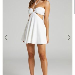 Amarilly White Halter Mini Dress